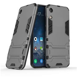 Armor Premium Tactical Grip Kickstand Shockproof Dual Layer Rugged Hard Cover for Huawei Honor 8A - Gray
