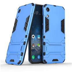 Armor Premium Tactical Grip Kickstand Shockproof Dual Layer Rugged Hard Cover for Huawei Honor 8A - Light Blue