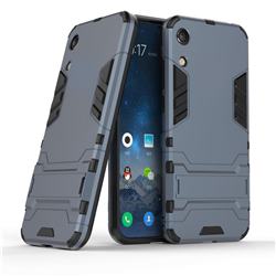Armor Premium Tactical Grip Kickstand Shockproof Dual Layer Rugged Hard Cover for Huawei Honor 8A - Navy