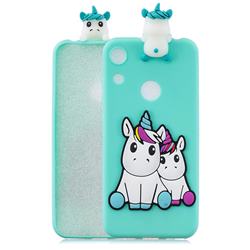 Couple Unicorn Soft 3D Climbing Doll Soft Case for Huawei Honor 8A