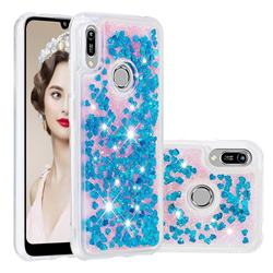 Dynamic Liquid Glitter Quicksand Sequins TPU Phone Case for Huawei Honor 8A - Blue