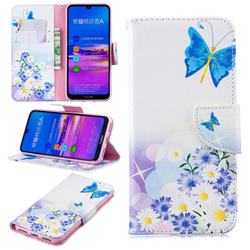 Butterflies Flowers Leather Wallet Case for Huawei Honor 8A