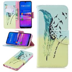 Feather Bird Leather Wallet Case for Huawei Honor 8A