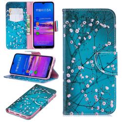 Blue Plum Leather Wallet Case for Huawei Honor 8A