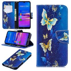 Golden Butterflies Leather Wallet Case for Huawei Honor 8A