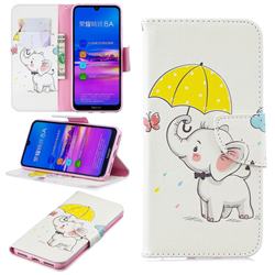 Umbrella Elephant Leather Wallet Case for Huawei Honor 8A