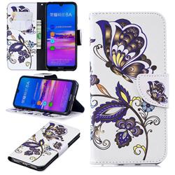 Butterflies and Flowers Leather Wallet Case for Huawei Honor 8A