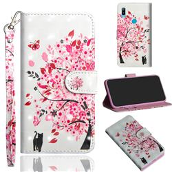 Tree and Cat 3D Painted Leather Wallet Case for Huawei Honor 8A