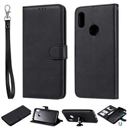 Retro Greek Detachable Magnetic PU Leather Wallet Phone Case for Huawei Honor 8A - Black