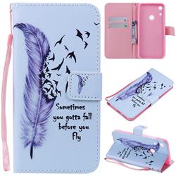 Feather Birds PU Leather Wallet Case for Huawei Honor 8A