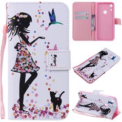 Petals and Cats PU Leather Wallet Case for Huawei Honor 8A