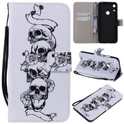 Skull Head PU Leather Wallet Case for Huawei Honor 8A