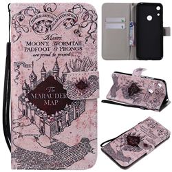 Castle The Marauders Map PU Leather Wallet Case for Huawei Honor 8A