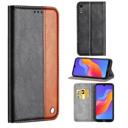 Classic Business Ultra Slim Magnetic Sucking Stitching Flip Cover for Huawei Honor 8A - Brown