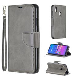 Classic Sheepskin PU Leather Phone Wallet Case for Huawei Honor 8A - Gray