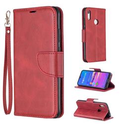 Classic Sheepskin PU Leather Phone Wallet Case for Huawei Honor 8A - Red