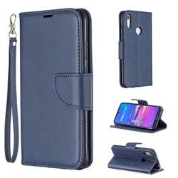 Classic Sheepskin PU Leather Phone Wallet Case for Huawei Honor 8A - Blue