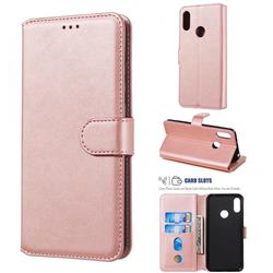 Retro Calf Matte Leather Wallet Phone Case for Huawei Honor 8A - Pink