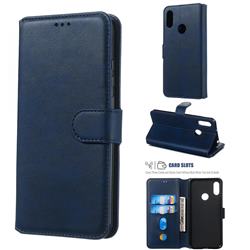 Retro Calf Matte Leather Wallet Phone Case for Huawei Honor 8A - Blue