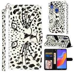 Leopard Panther 3D Leather Phone Holster Wallet Case for Huawei Honor 8A