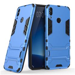 Armor Premium Tactical Grip Kickstand Shockproof Dual Layer Rugged Hard Cover for Huawei Honor 8C - Light Blue