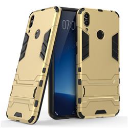 Armor Premium Tactical Grip Kickstand Shockproof Dual Layer Rugged Hard Cover for Huawei Honor 8C - Golden