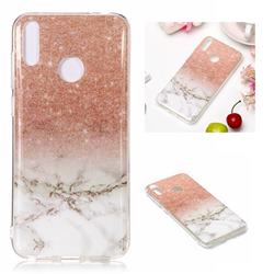 Glittering Rose Gold Soft TPU Marble Pattern Case for Huawei Honor 8C