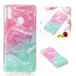 Pink Green Soft TPU Marble Pattern Case for Huawei Honor 8C