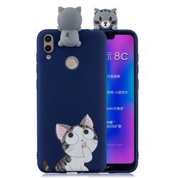 Big Face Cat Soft 3D Climbing Doll Soft Case for Huawei Honor 8C