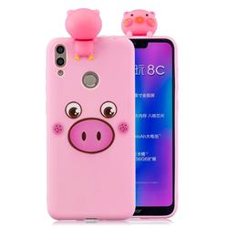 Small Pink Pig Soft 3D Climbing Doll Soft Case for Huawei Honor 8C