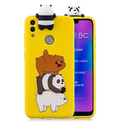 Striped Bear Soft 3D Climbing Doll Soft Case for Huawei Honor 8C