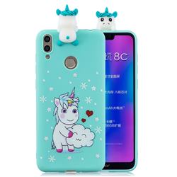 Heart Unicorn Soft 3D Climbing Doll Soft Case for Huawei Honor 8C