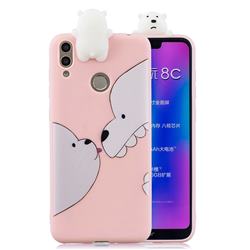 Big White Bear Soft 3D Climbing Doll Soft Case for Huawei Honor 8C