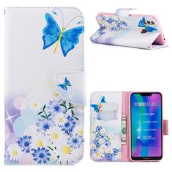 Butterflies Flowers Leather Wallet Case for Huawei Honor 8C