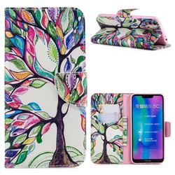 The Tree of Life Leather Wallet Case for Huawei Honor 8C