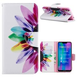 Seven-color Flowers Leather Wallet Case for Huawei Honor 8C