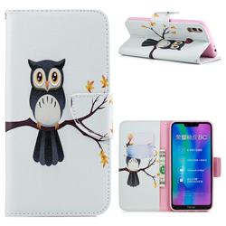 Owl on Tree Leather Wallet Case for Huawei Honor 8C