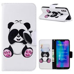 Lovely Panda Leather Wallet Case for Huawei Honor 8C