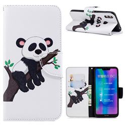 Tree Panda Leather Wallet Case for Huawei Honor 8C