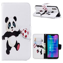 Football Panda Leather Wallet Case for Huawei Honor 8C