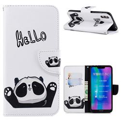 Hello Panda Leather Wallet Case for Huawei Honor 8C
