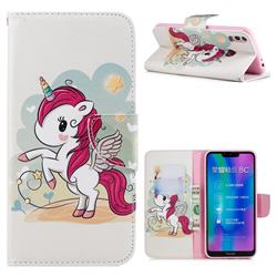 Cloud Star Unicorn Leather Wallet Case for Huawei Honor 8C