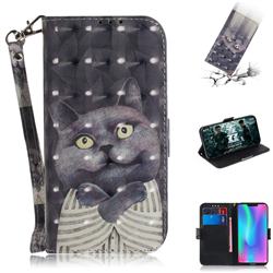 Cat Embrace 3D Painted Leather Wallet Phone Case for Huawei Honor 8C