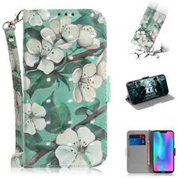 Watercolor Flower 3D Painted Leather Wallet Phone Case for Huawei Honor 8C