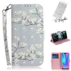 Magnolia Flower 3D Painted Leather Wallet Phone Case for Huawei Honor 8C