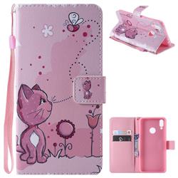 Cats and Bees PU Leather Wallet Case for Huawei Honor 8C