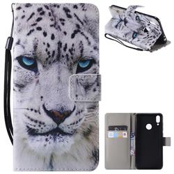 White Leopard PU Leather Wallet Case for Huawei Honor 8C