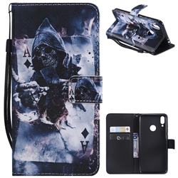 Skull Magician PU Leather Wallet Case for Huawei Honor 8C
