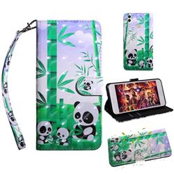 Eating Bamboo Pandas 3D Painted Leather Wallet Case for Huawei Honor 8C