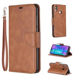 Classic Sheepskin PU Leather Phone Wallet Case for Huawei Honor 8C - Brown